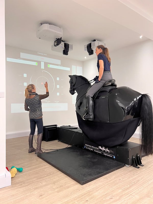 Rider using CHG KZN Racewood Eventing Simulator for advanced training